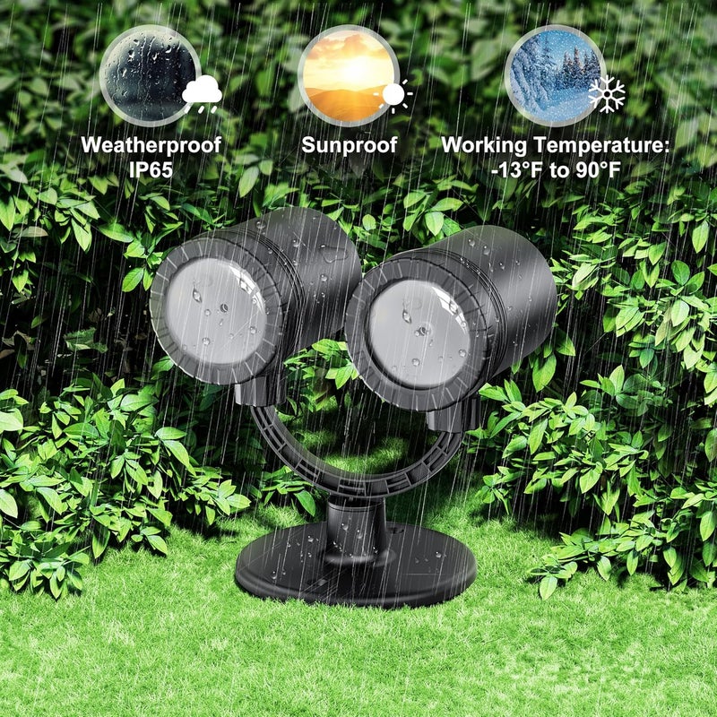 MuliVid 2025 Christmas Projector Lights Outdoor, Double Head Snowfall LED Lights Waterproof, Outdoor Christmas Snowflake Projector Light for Xmas Holiday Party, Patio, Garden Decoration - Image 4